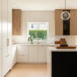 Tủ Bếp Gỗ MDF Hiện Đại Chữ L Kèm Đảo Bếp – M-K05