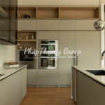 Tủ bếp MDF phủ Melamine cánh trắng M-K07