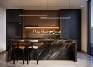 Tủ bếp MDF phủ Melamine kiểu dáng chữ I - M-K01